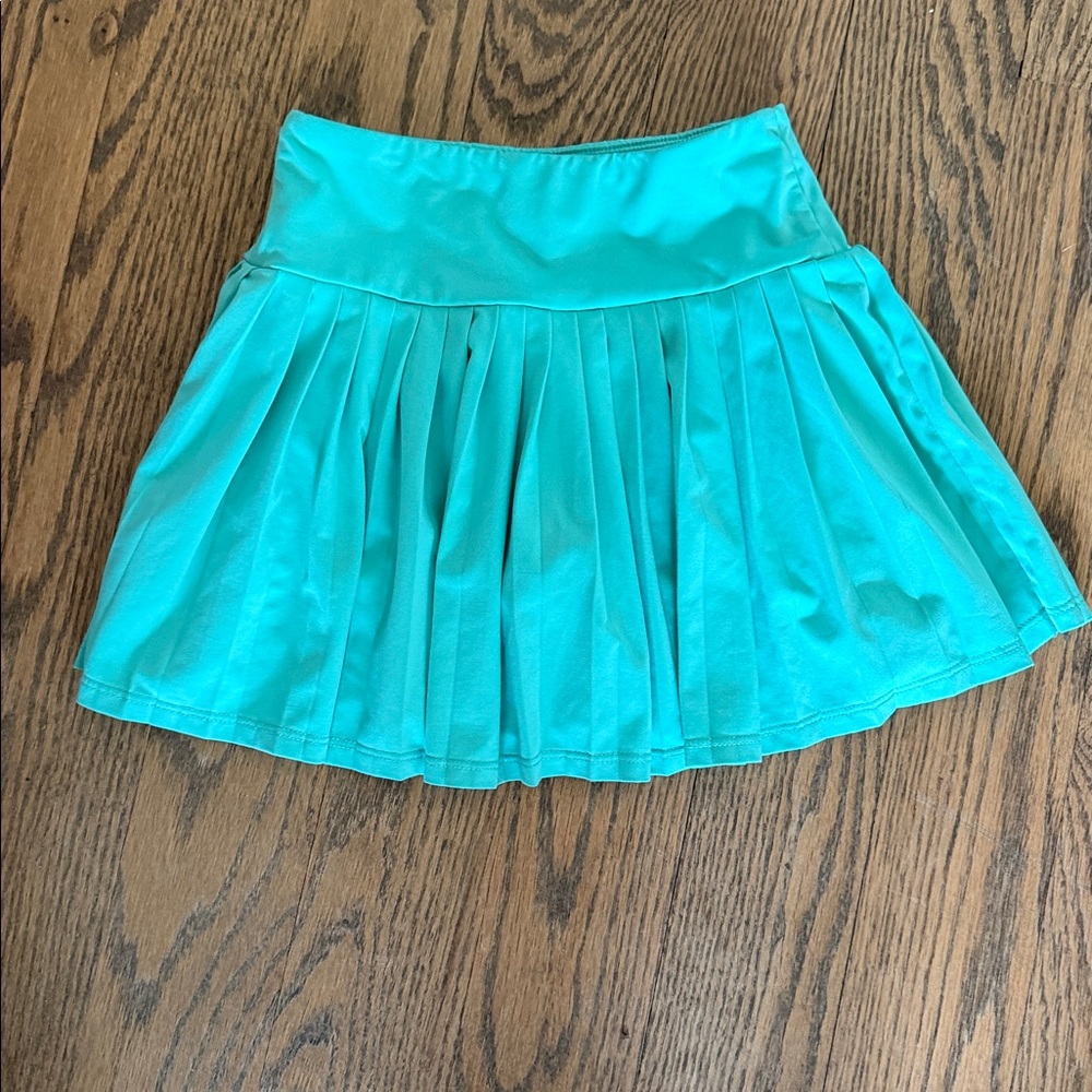 Art Class Green Pleated Skirt